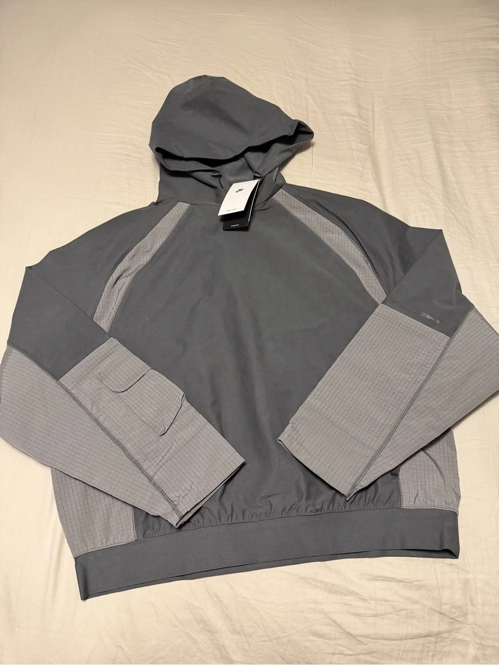 Men's Nike Tech Dri-FIT Shori Knit Utility Hoodie- Gray